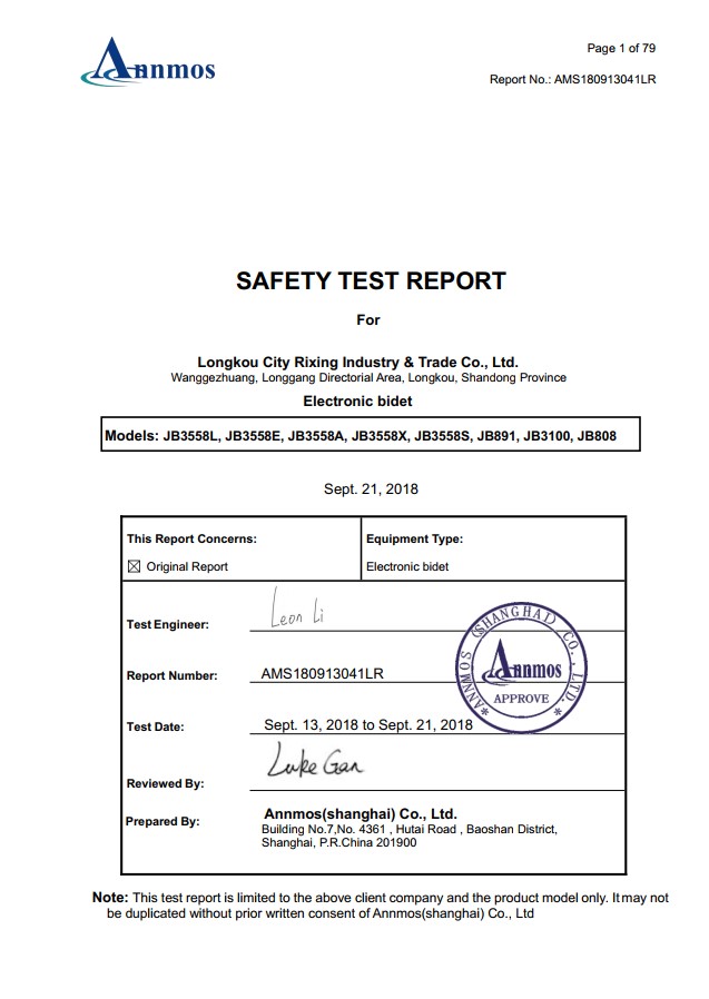 LVD - Báo cáo kiểm tra an toàn TEST REPORT